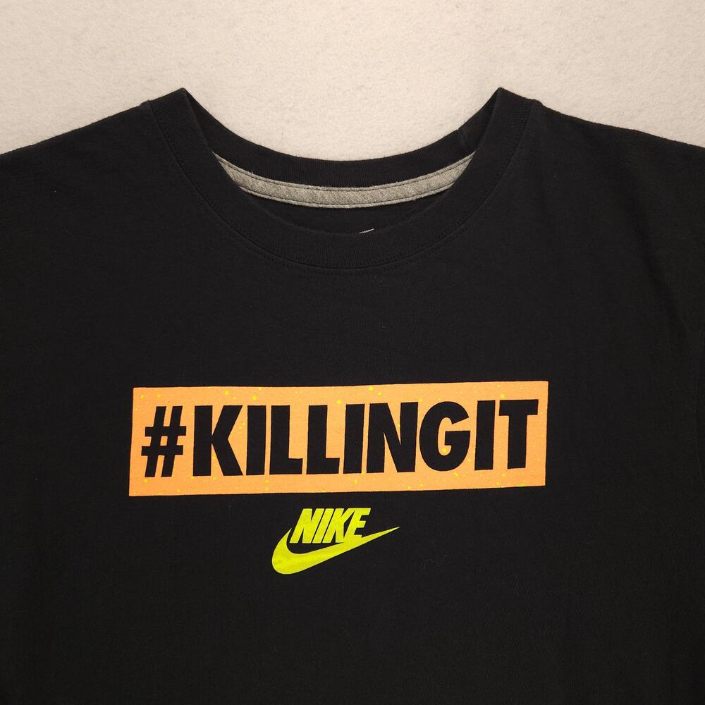 Nike Graphic Killingit Crew Neck Short Sleeve Shirt Mens Size Small S Black